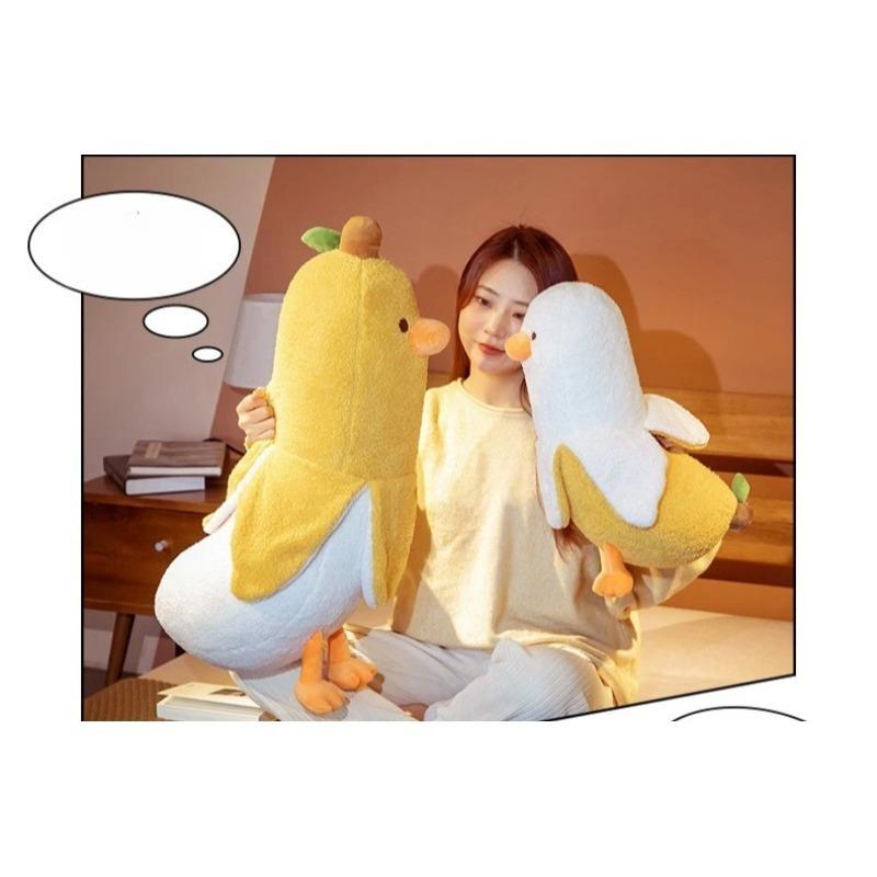 Quirky Banana Duck Pillow Sleeping Pillow Short Fury Cushion, Sofa Cushion Suitable for Home Decoration Chair Cushion