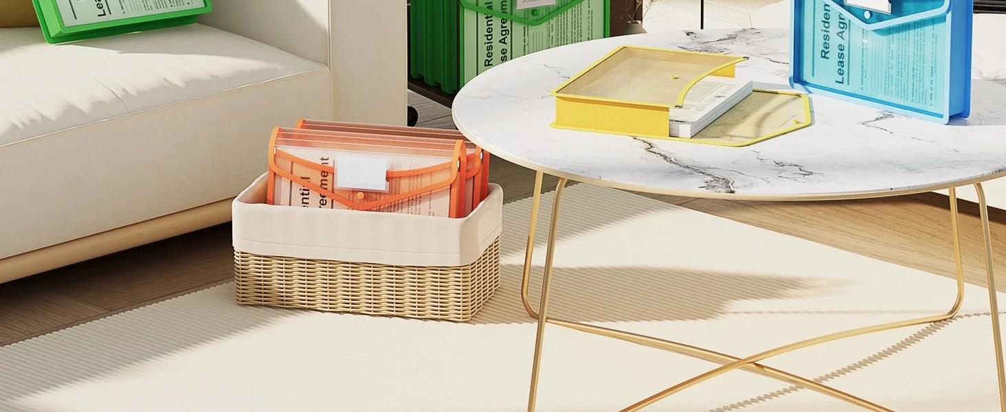 Plastic Expanding File Folder, Transparent envelopes with Snap Closure, No Dividers, Large Capacity, Assorted Colors, Fit Letter/A4 Size - 5 Packs