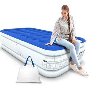 Air Mattress with Built in Pump - Self-Inflating Blow Up Mattress with Neck Support - Inflatable Air Bed  Portable Travel & Home Use
