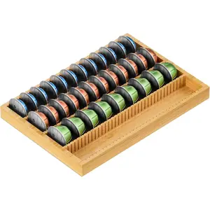 Bamboo Coffee Pod Storage Holder Drawer Insert for Counter Compatible Nespresso Vertuo Vertuoline Capsules for Kitchen, Home, Office, Coffee Station