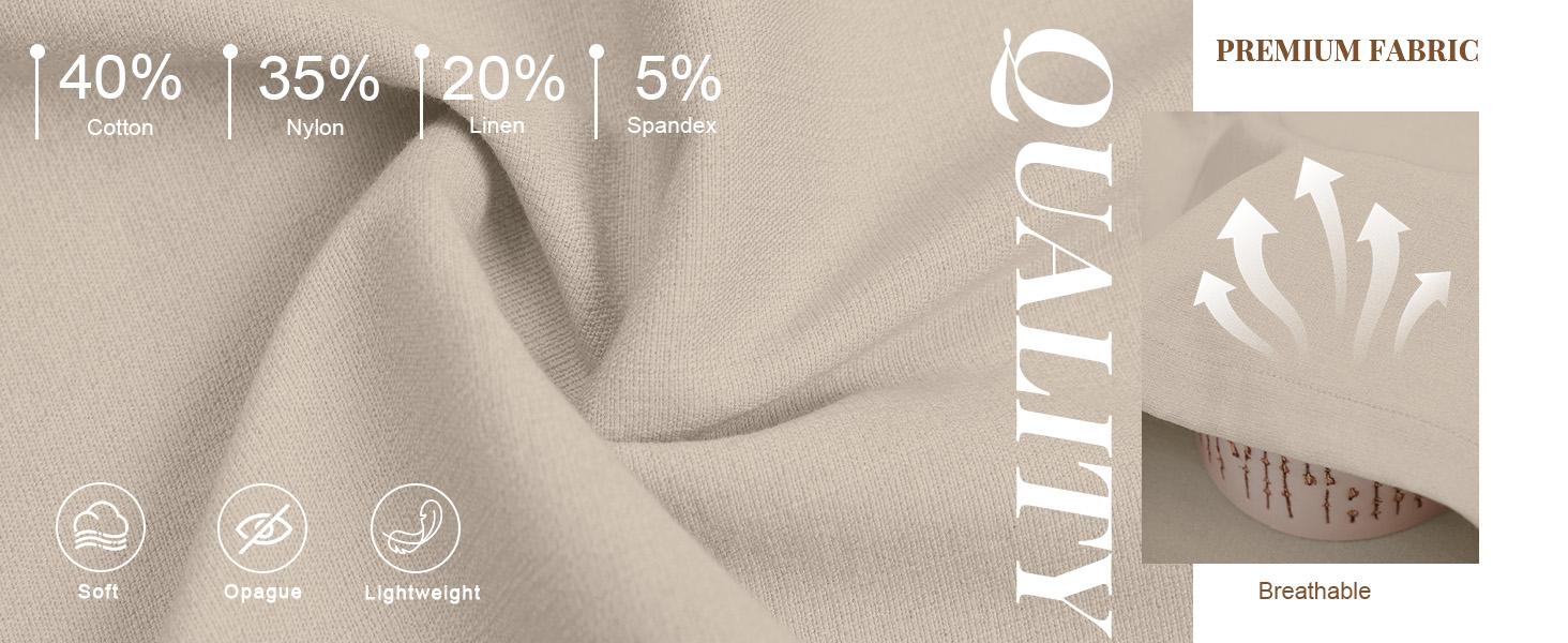 Womens Linen Wide Leg Pants, High Waisted Flowy Palazzo with Pockets Summer Drawstring Trousers Beach Travel Work