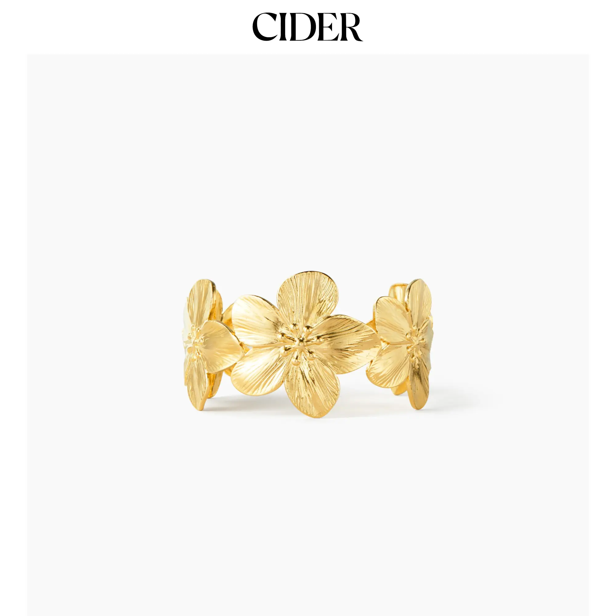 Cider 18KT FLORAL CUFF BRACELET