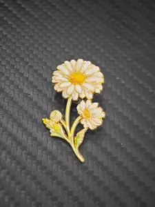 1Pcs🌼 Daisy Pin | White Double Flower Enamel Badge | Fresh Floral Accessory | Cottagecore Gift #DaisyPin #FlowerPin