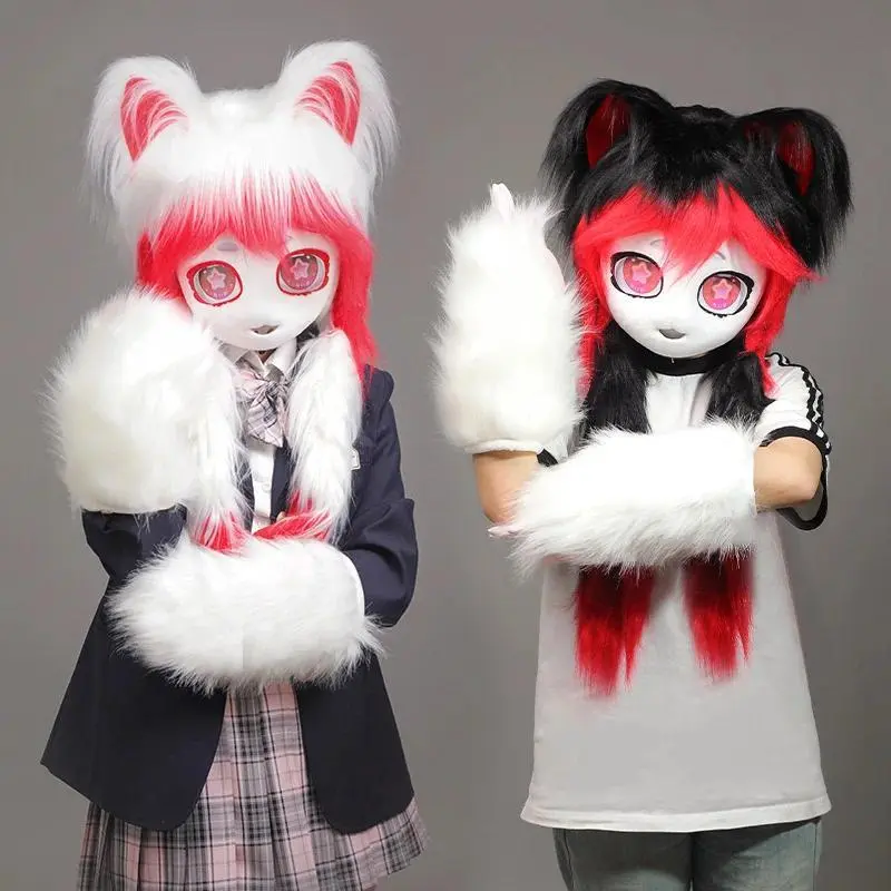 A6 All Seasons Basic Cute Fursuit Kigurumi Costume Set - Furry Cosplay Head Base, Paws, Rabbit Doll, Cat Doll for Comiket Enthusiasts (Toys & Hobbies, Classic & Novelty Stress Relief Toys)