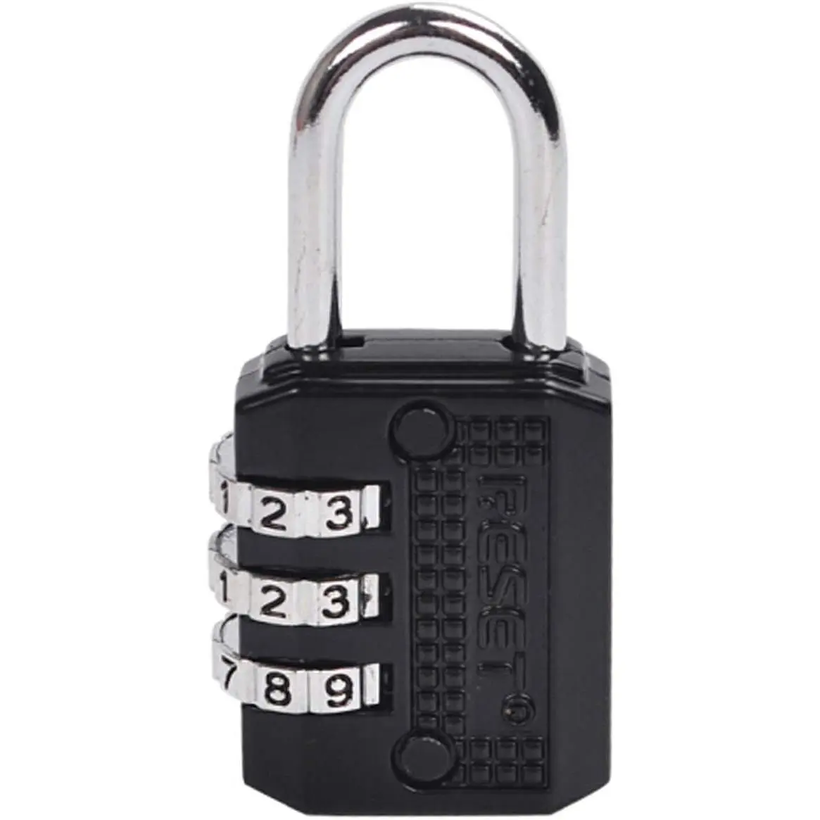 071 Synthetic 3-Digit Code Mini Combination Lock, Black 1-Pack, Keyless Entry Small Lock for Zipper Pulls, Diaries | Light-Duty Indoor Use Compact Padlock, Zipper Pull, Small Locks