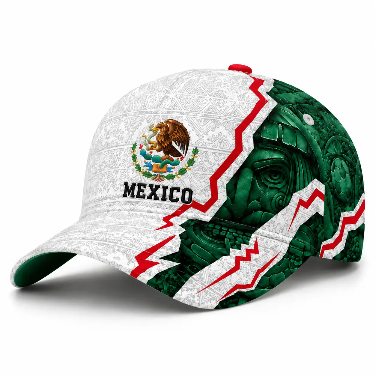 Mexico Baseball Cap Curved Brim Adjustable Snapback Hat, Unisex Printed Sports Fan Cap, Lightweight Breathable Outdoor Streetwear Dad Hat,sooners baseball,stylish golf,nets fan, football supporter ,raptor printed hat,official soccer,unisex summer,classic