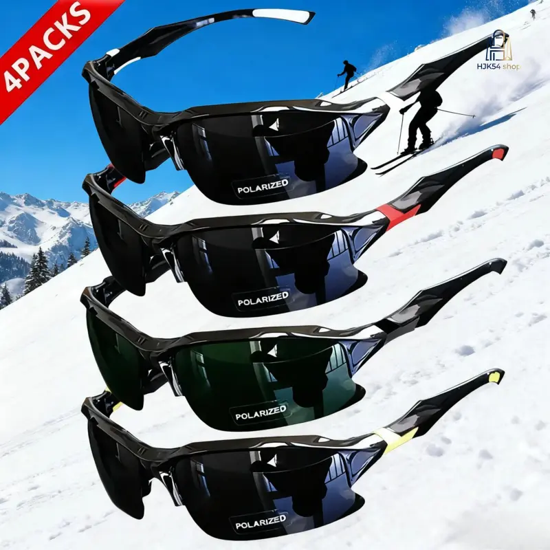Male & Female 4-Packs Rimless Polarized TPU Windproof Sunglasses, Outdoor Sports Eyewear with Sun Protection, Ideal for Running, Cycling, Unisex, Polarized Lens, Multi-Sports, Uv Protection Lens