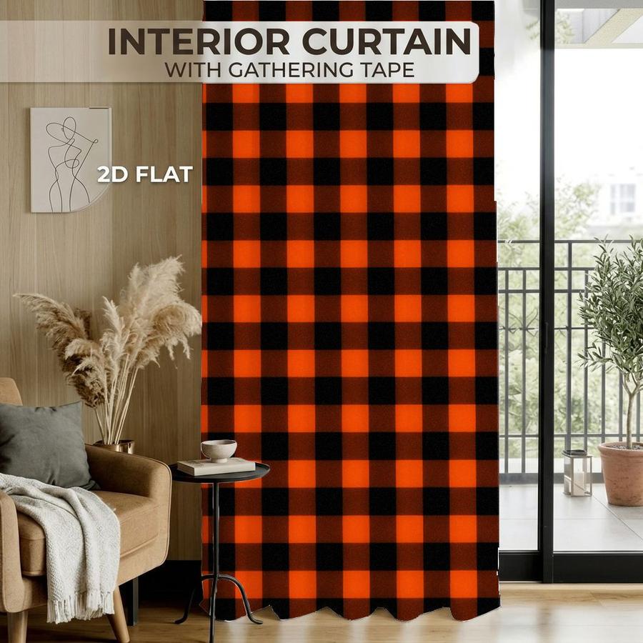2Pcs Classic Buffalo Plaid Checkered Grid Pattern Sun Blocking Curtains Digital Printed Rod Pocket, Window Treatment For Bedroom Office Kitchen Living Room Study Home Decor