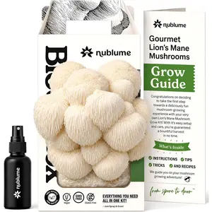 BloomBox Lion’s Mane Mushroom Grow Kit – Ready to Fruit Indoor Gardening Gift – Organic Nootropic Spawn Log – Edible Brain Food & Vegan Lobster Substitute – DIY Science Project for Adults & Kids
