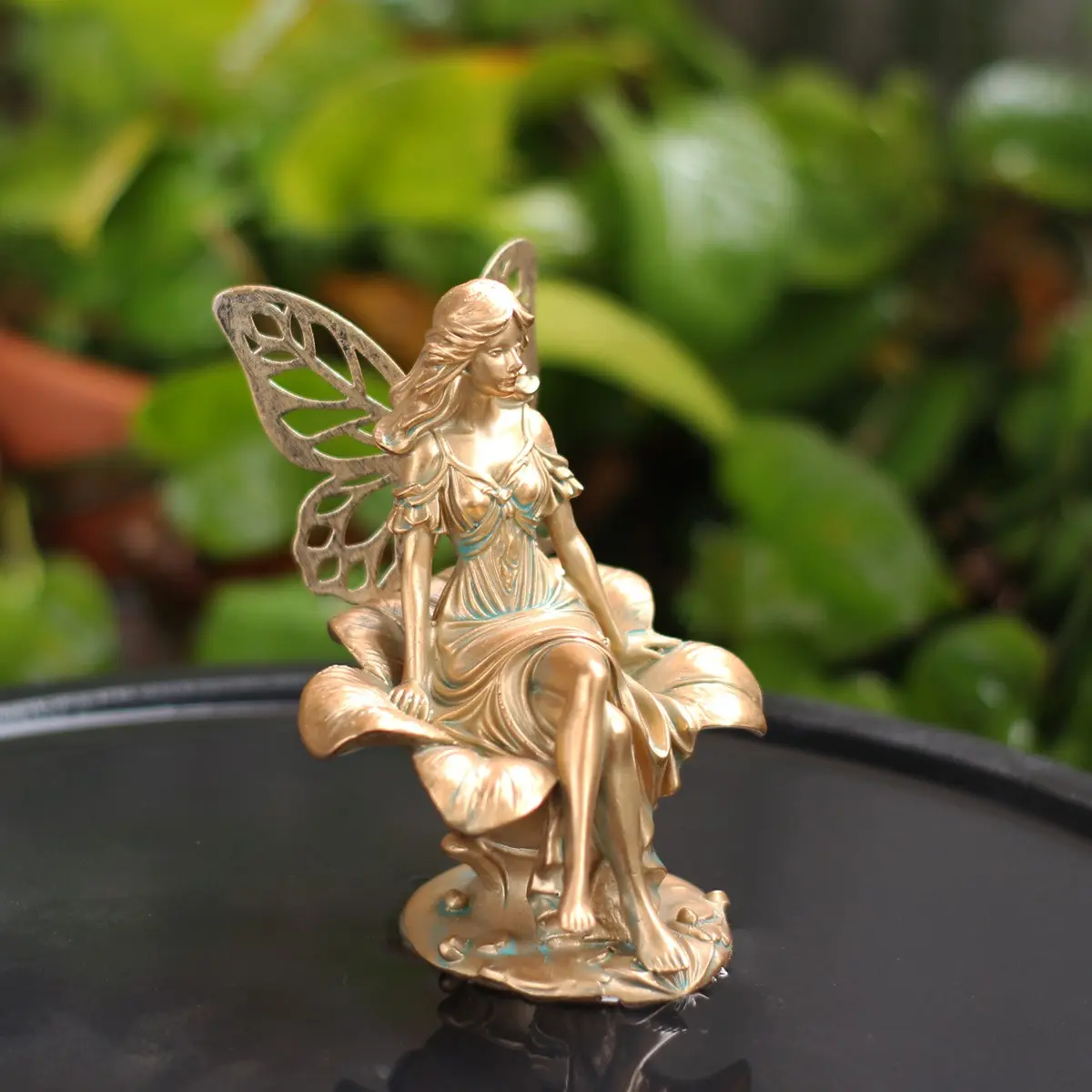 Elegant Sitting Flower Fairy Resin Statue, Decorative Resin Sculptures, Romantic Girl Style, Four Seasons Fantasy Landscape, Garden Pot Decor, Home Ornament