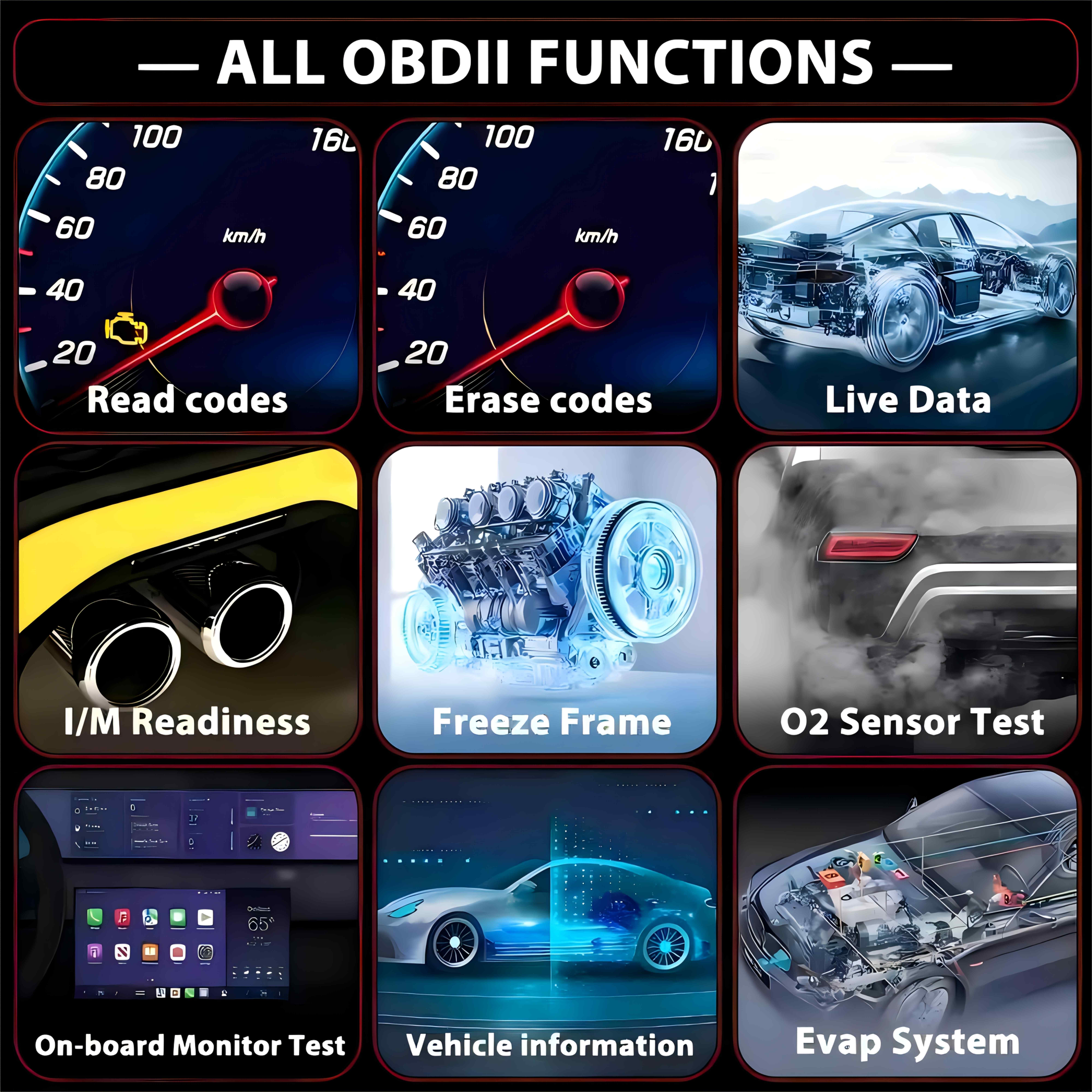 2025 Upgraded V539 OBD2 Scanner Full Functions Engine Code Reader Reset Mode 6 Mode 8 for All OBD2 EOBD Cars 1996 and Newer IM Readiness Check Battery Voltage Test Code Read Erase No Battery Needed