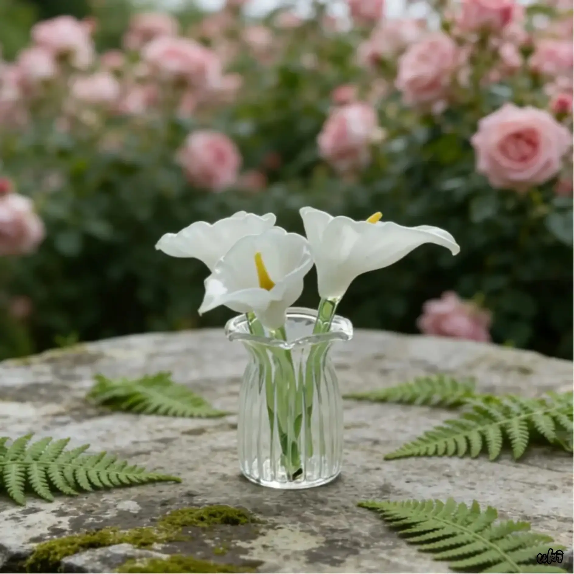 Handmade Fine Glass Horseshoe-Lotus Craft Flower-Bottle Set - No Wilting or Fading Lifelike Bouquet, DIY Bag Accessory, Desktop Decoration, Exquisite Holiday Gift Giving Item for Christmas, Indoor Ornament