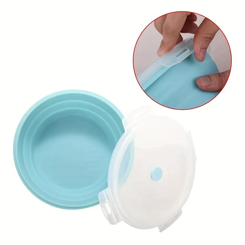 3pcs Round Silicone Meal Prep Containers Set - Stackable, Microwave & Refrigerator Safe, Leak-Proof Lids, Perfect for Camping, Picnics, and Home Use, Includes Noodles, Eggs, and Fruit