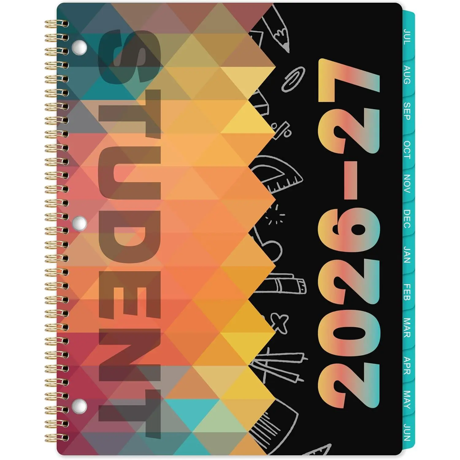 Student Planner 2026-2027 - from Jul 2026 - Jun 2027, 9’’ × 11’’ | Academic Weekly Lesson Calendar,12 Monthly Tabs, -Wire Binding, Stickers, Marked Holidays, To-do List,  Organizer,