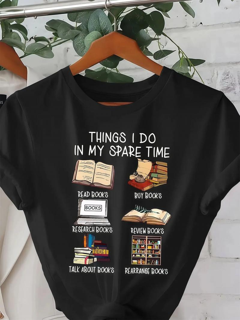 Bookworm Style Casual Graphic Cotton T-Shirt, Soft Breathable Oversized Fit, Perfect for Home Reading & Book Lovers