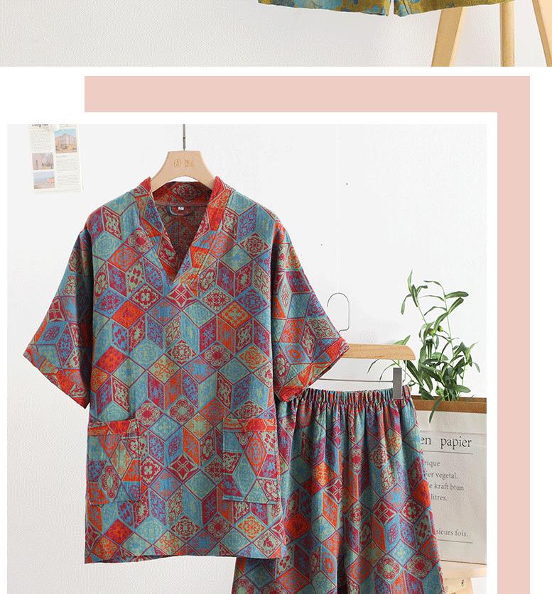 Cross-border pure cotton double-layer gauze jacquard sauna suit, massage sauna suit, couple's bathrobe, hotel bathrobe, therapy clothing wholesale