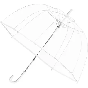 The Station Adult Clear Bubble Rain Umbrella with Dome and Lightweight Wind and Rain Protection