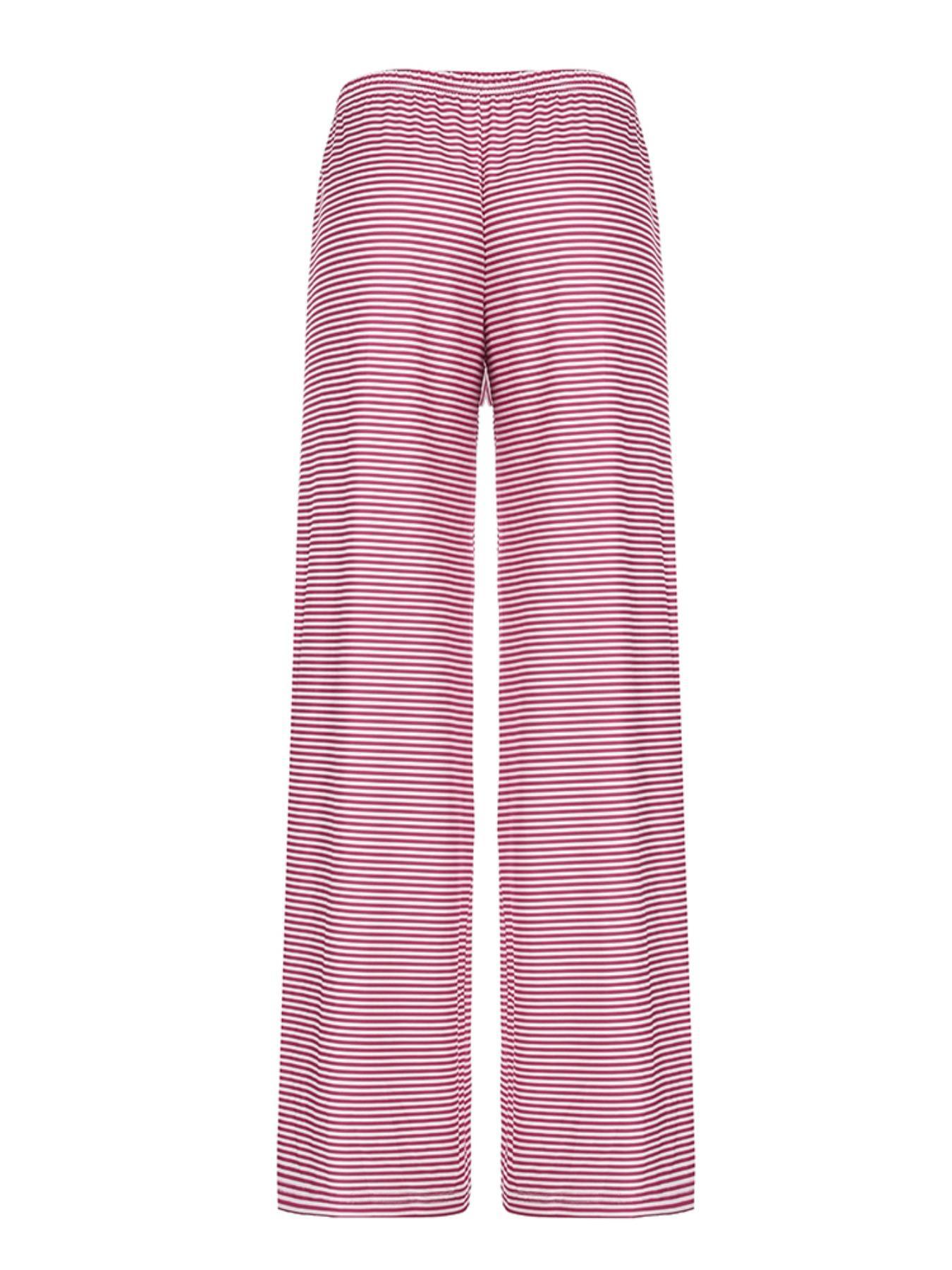 Women's Striped Print Drawstring Waist Pants, Casual Lounge Pants, Casual Wide Leg Trousers for Daily Wear, Ladies Bottoms for All Seasons, Comfortable trousers