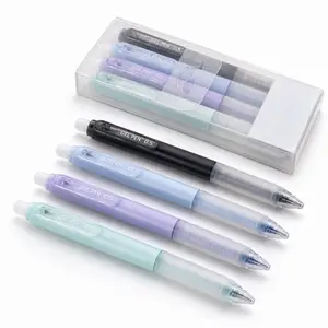 4pcs, Gel Pens Set, retractable eraser pens, 0.5mm black/blue erasable gel pens, quick-drying erasable pens and erasers, back to school season, school supplies, cute stationery, school colors, stationery, writing pens