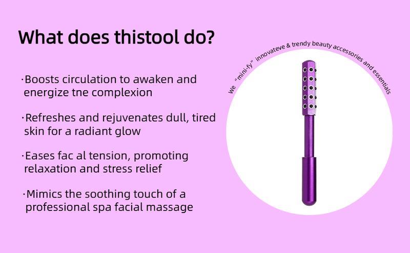 Professional Germanium Facial Roller with High Frequency Therapy – For Firming Skin, Reducing Wrinkles & Lymphatic Drainage | Rechargeable Purple Beauty Device | Dermatologist-Tested