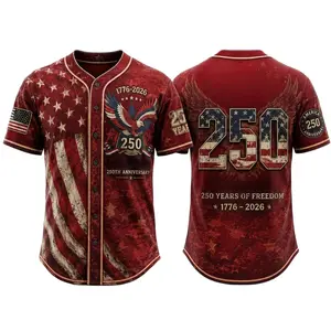 America 250th Anniversary Baseball Jersey USA 1776 2026 Patriotic Shirt 4th Of July Gift Freedom Jersey Comfortable For Game Days Holidays