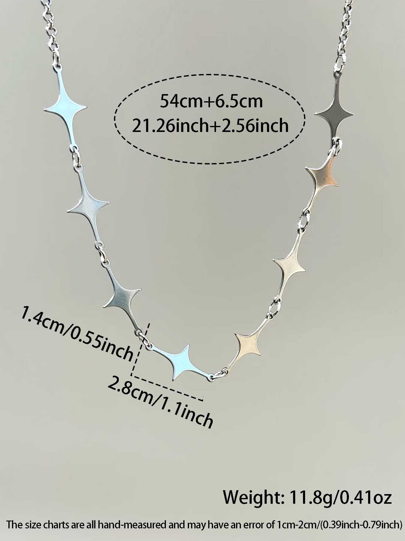 1 Piece Y2k Trendy Stainless Steel Star Chain Necklace, Necklace Layering Clasp, Minimalist Punk Women's Street Style Party Personalized Spice Girl Necklace Accessories, Modern Versatile Accessories