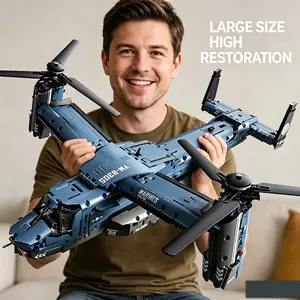 2800+pcs Large Size Helicopter Building Kit, Rotating Propeller Model, Adult Stem Puzzle Toy, Aviation Enthusiast Collectible Gift