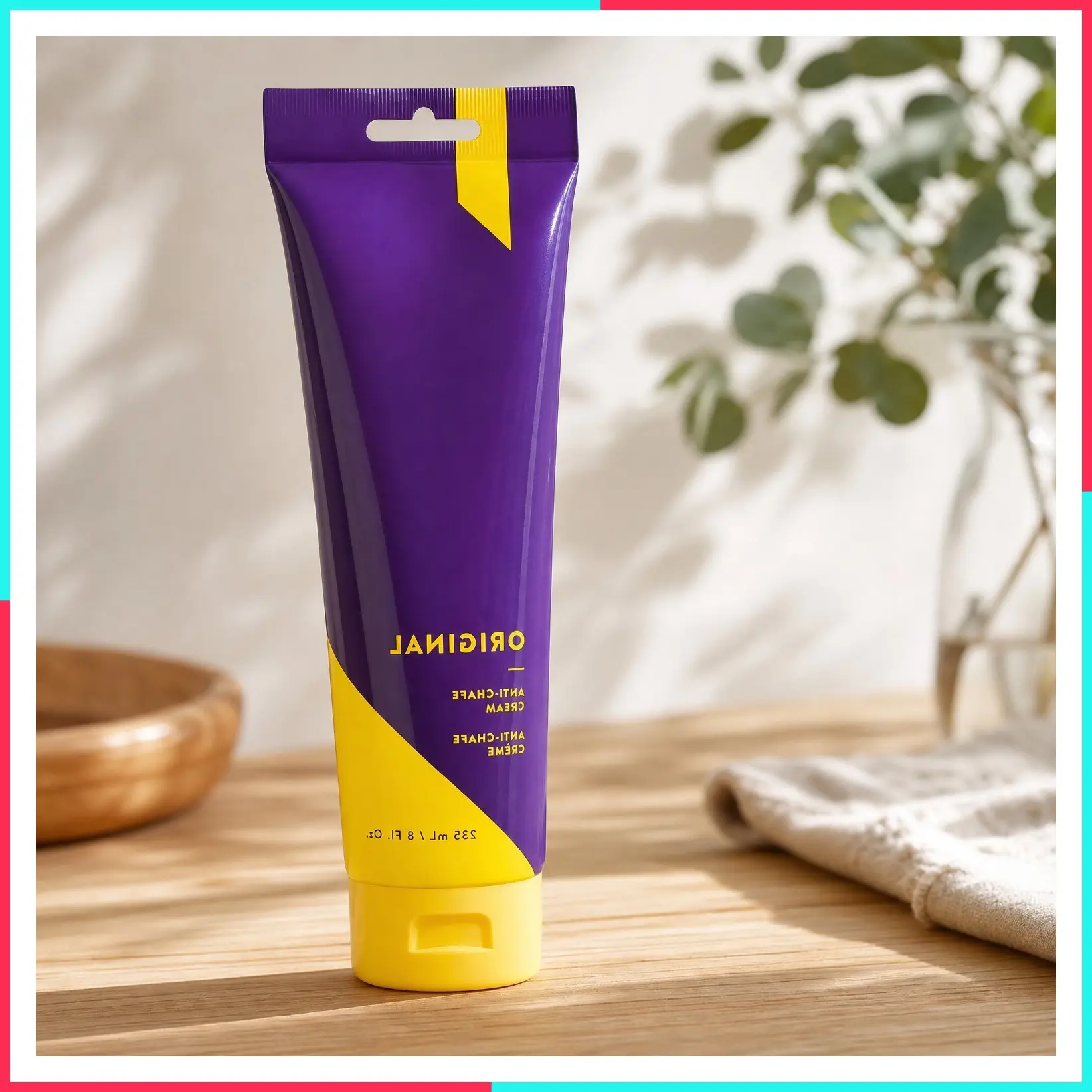 Original Anti-Chafe Cream, 8 oz Tube – Prevents & Soothes Chafing for Cycling, Running & Active Lifestyles, Non-Greasy, Easy Rinse, Skin-Friendly