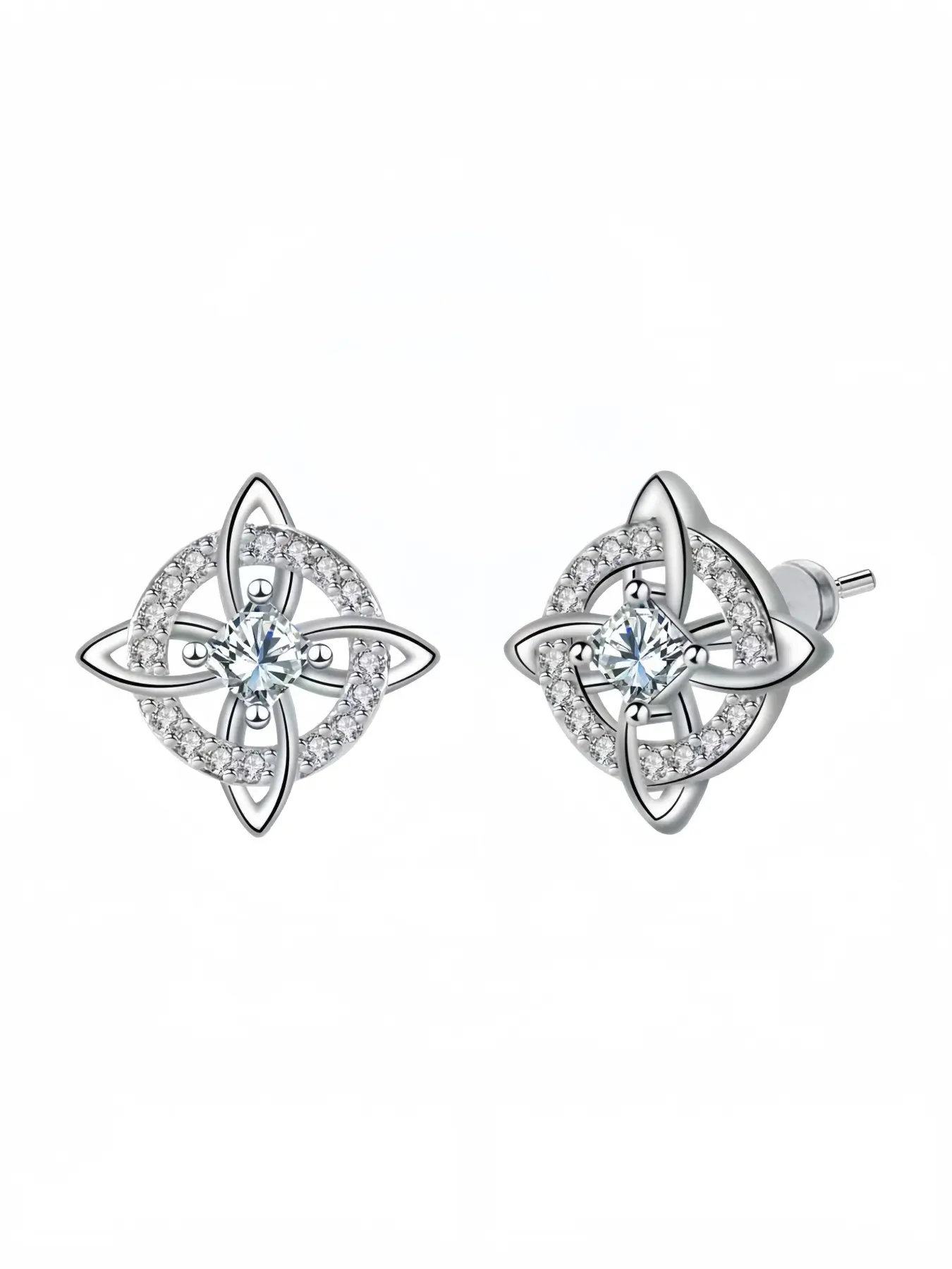 Dainty Celtic Knot CZ Elegant Studs Earrings  | Silver Tone + Leaf-Encrusted Knot Design | Perfect Gift For Celtic Lovers｜Dainty Everyday Jewel#TikTokMadeMeBuyIt #TrendyJewelry2026 #CZJewelry #CelticStylery