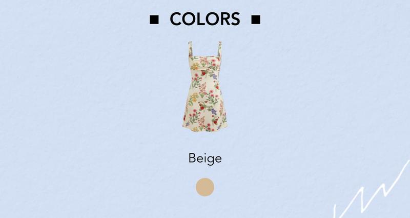 Cider [size 0-26] Square Neck Floral & Fruit Graphic Mini Dress, High Stretch Sundress for Women, Summer Dress for Vacation & Garden Party, Pinterest Girl Picnic Outfit, Womenswear