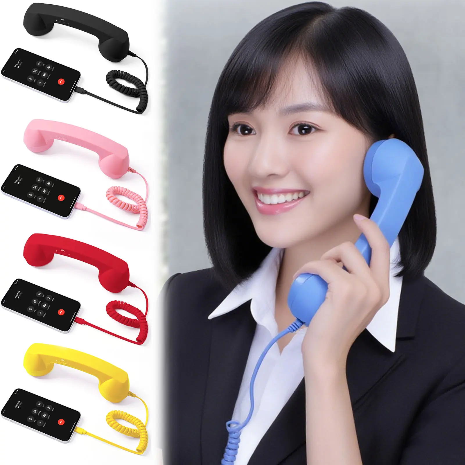 Wired Type-C Mobile Calls Telephones Receiver Antique Style Call Accessory Plug Play Clear Calls Handset Headset Companion earphone