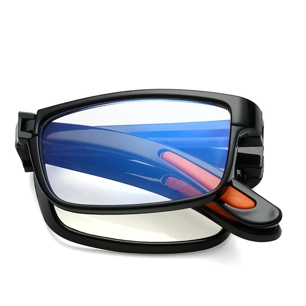 Unisex Folding Reading Glasses TR90 Anti-Blue Light +1.0 to +4.0 Portable Case High Quality Eyewear Black Lightweight Durable