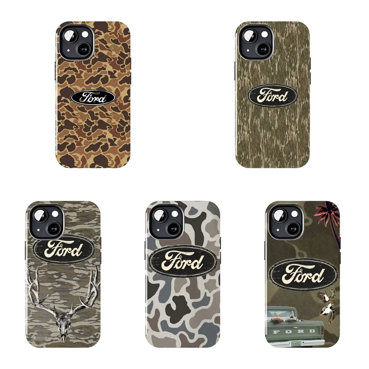Ford Camo Hunting Phone Case  Suitable for iPhone 17-11 Pro Max/Plus and  Samsung Galaxy S23-25