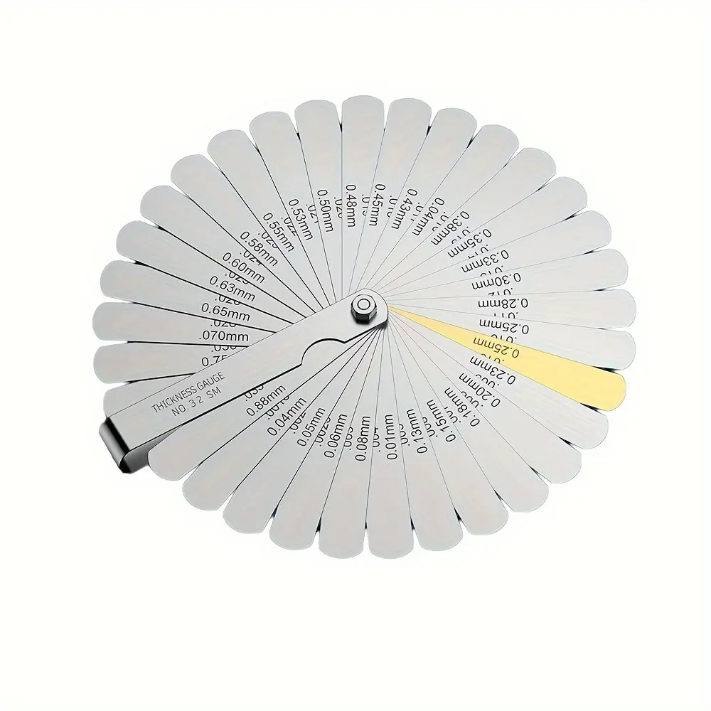 89A32 Feeler Gauge Portable Durable Various Specifications Arc Stainless Steel Feeler Gauge Gap Gauge Rangefinder Tool 1pc