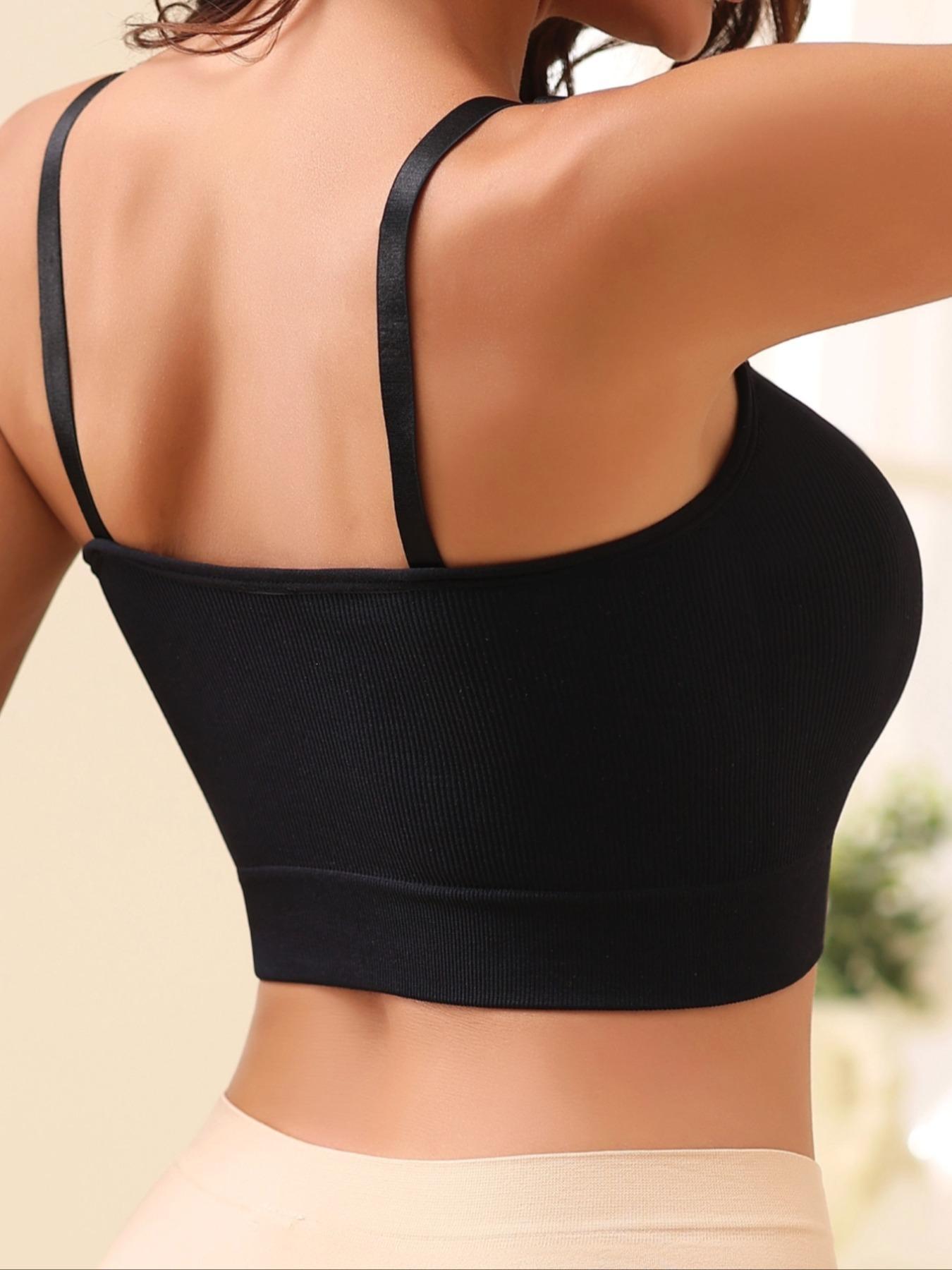 Solid Ribbed Adjustable Strap Wireless Bra, Comfort Maternity Lingerie Bra for Women, Maternity Lingeries for All Seasons