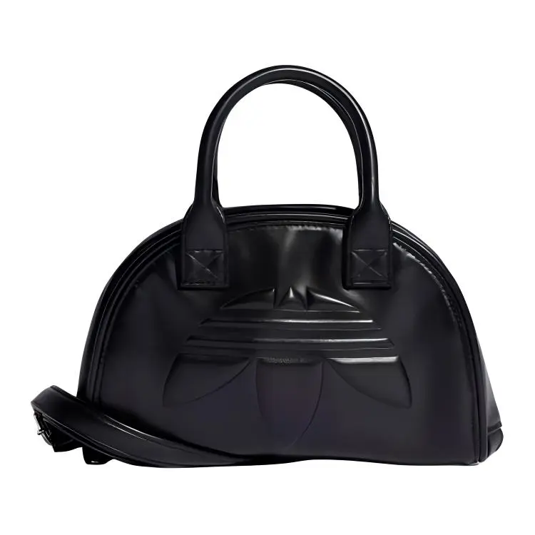 Adidas Originals PU Crossbody Handbag for Women, Logo Snap Closure, Classic Style, Black