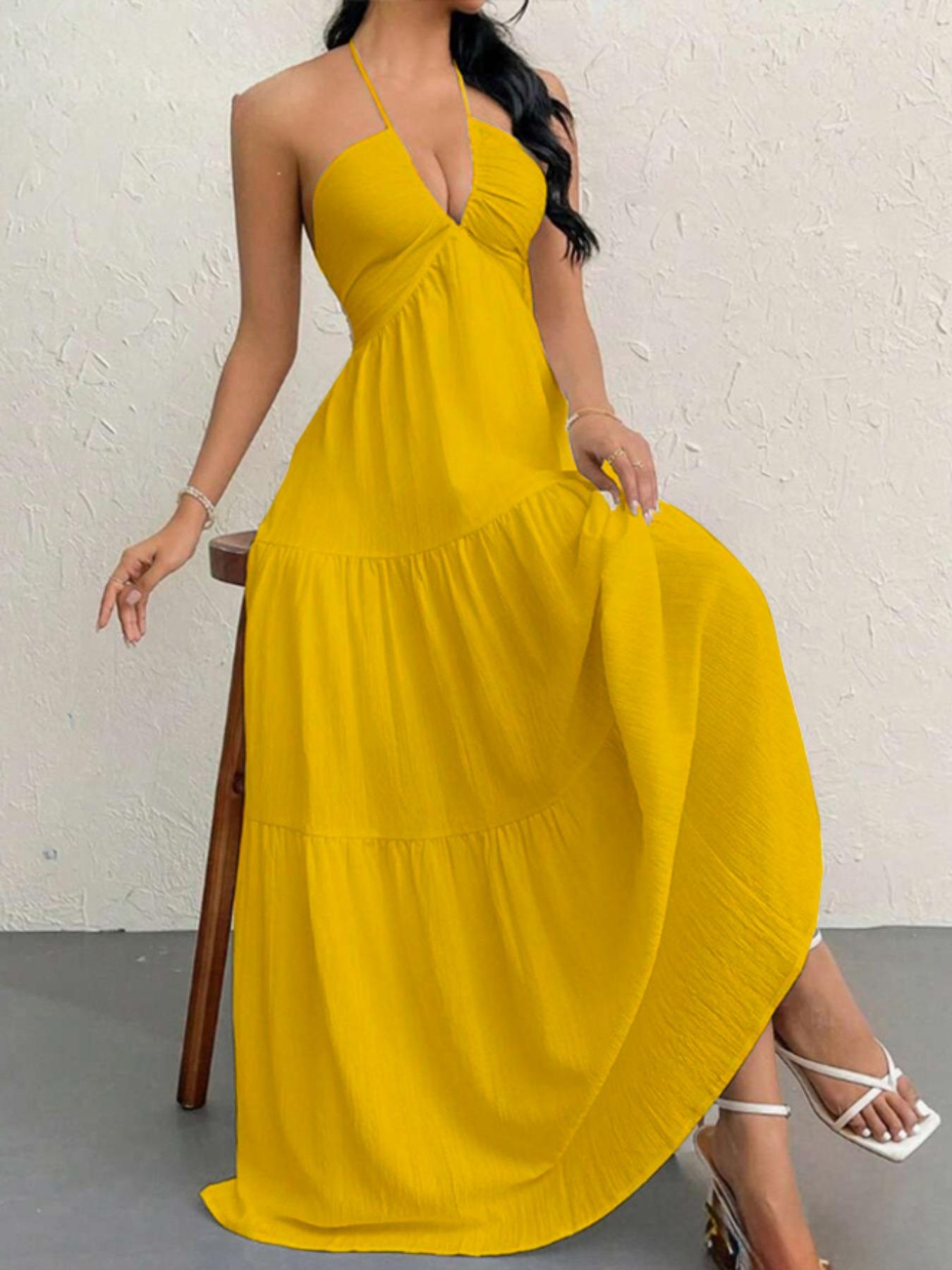 Women's Plain Dress, Summer Clothes Women, Casual Basic Loose Fit ...