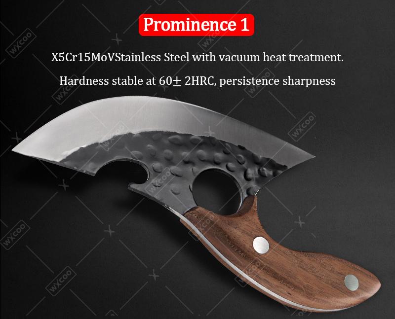 Killing Fish Knife Hand Forged Boning Knife Multi-purpose Cheese Knife Mongolian Handhandle Meat Knife Camping Barbecue Portable Partition Knife Cutting Meat, Vegetables and Paring Knife