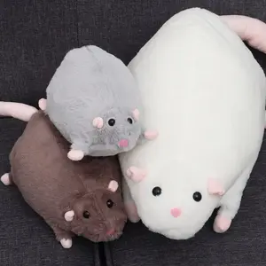 Creative Mouse Doll Plush Cartoon Flower Branch Rat Doll Soft Oversized Animal Figure Kids Gift Birthday