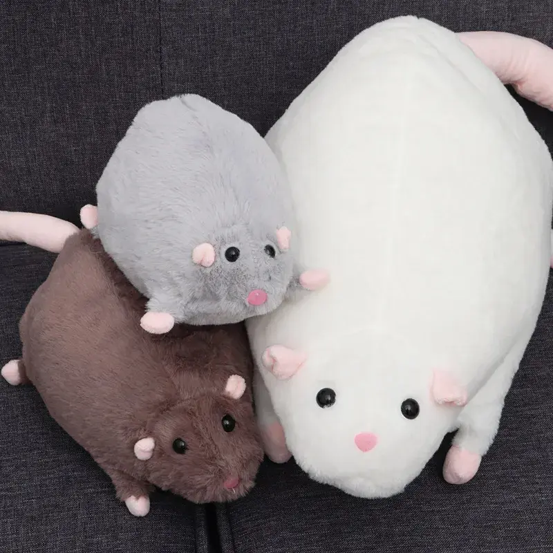 Creative Mouse Doll Plush Cartoon Flower Branch Rat Doll Soft Oversized Animal Figure Kids Gift Birthday