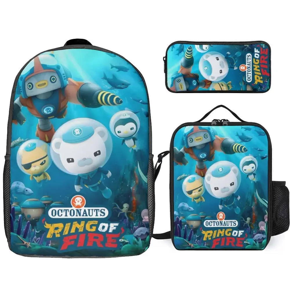 The Octonauts Backpack 3 Piece Set Travel Daypack Combination, Back to School Gifts
