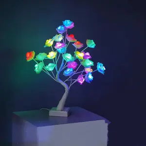 [2026 New] LED Rose Tree Lamp – Color Changing Flower Light for Spring Garden, Easter & Aesthetic Room Decor, Remote & Cordless, Romantic Mood Lighting Gift for Home Decor Lovers, Boho Floral Vibe， Dorm Decor / Room Aesthetic / Graduation Gift