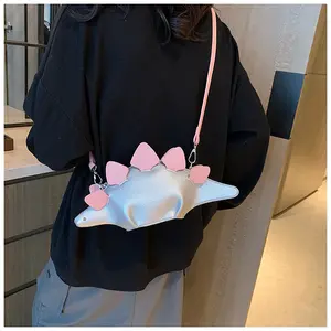 Stylish Dinosaur Crossbody Bag — Featuring a cute, 3D-sculpted design and an adjustable shoulder strap. Made from PU material; functions as both a shoulder bag and a mini crossbody bag