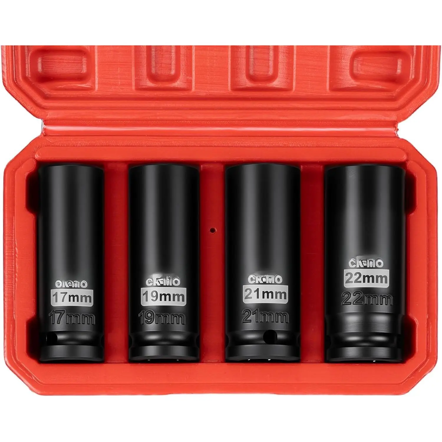 4 count 1/2" Drive Deep  Socket Set(17-19-21-22mm) Metric 6 Point