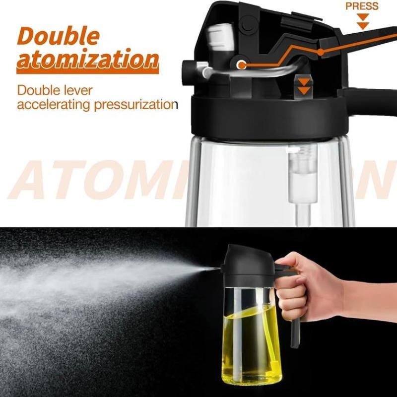 2 in 1 Oil Dispenser, 1 Count Multifunctional Oil Bottle with Spray, Kitchen Oil Dispenser, Oil Sprayer for Food Cooking, Baking, Frying, Barbecue, Olive Oil Sprayer, Cooking Oil Container, Kitchen Gadgets, Kitchenware