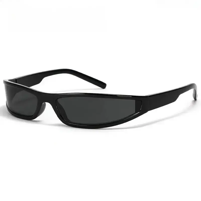 Y2K Cyberpunk Narrow Sunglasses Unisex, Wrap Around UV400 Protective Shades, Retro Futuristic Sporty Eyewear for Gym, Skate, Beach & Trendy Daily Looks