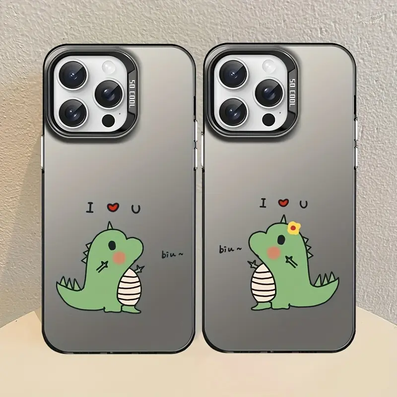 Phone Case - Little Dinosaur Couple Phone Case Cover, Compatible with Iphone 17/16/16 Pro/16 Pro Max, Iphone 15/15 Plus/15 Pro/15 Pro Max, Iphone 14/14 Plus/14 Pro/14 Pro Max, Iphone 13/13 Pro/13 Pro Max, Iphone 12/12 Pro/12 Pro Max
