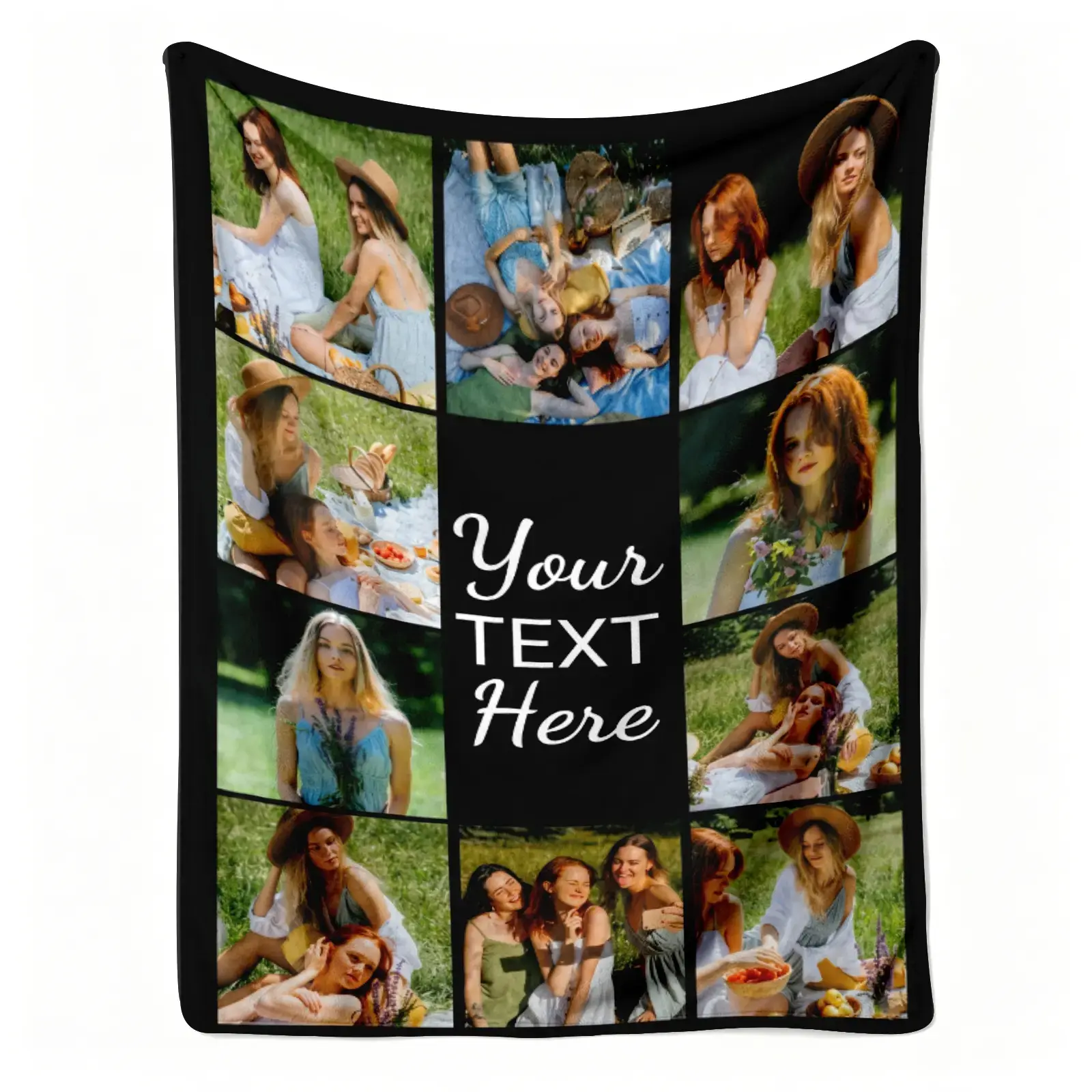 Custom Bestie Photo Flannel Throw Blanket - Personalized Text, 10-Picture Collage, Soft Warm Bedroom Blanket, Friend Gift, Wedding House Decor Room Decor for Bed Sofa Couch Dorm,sohochic