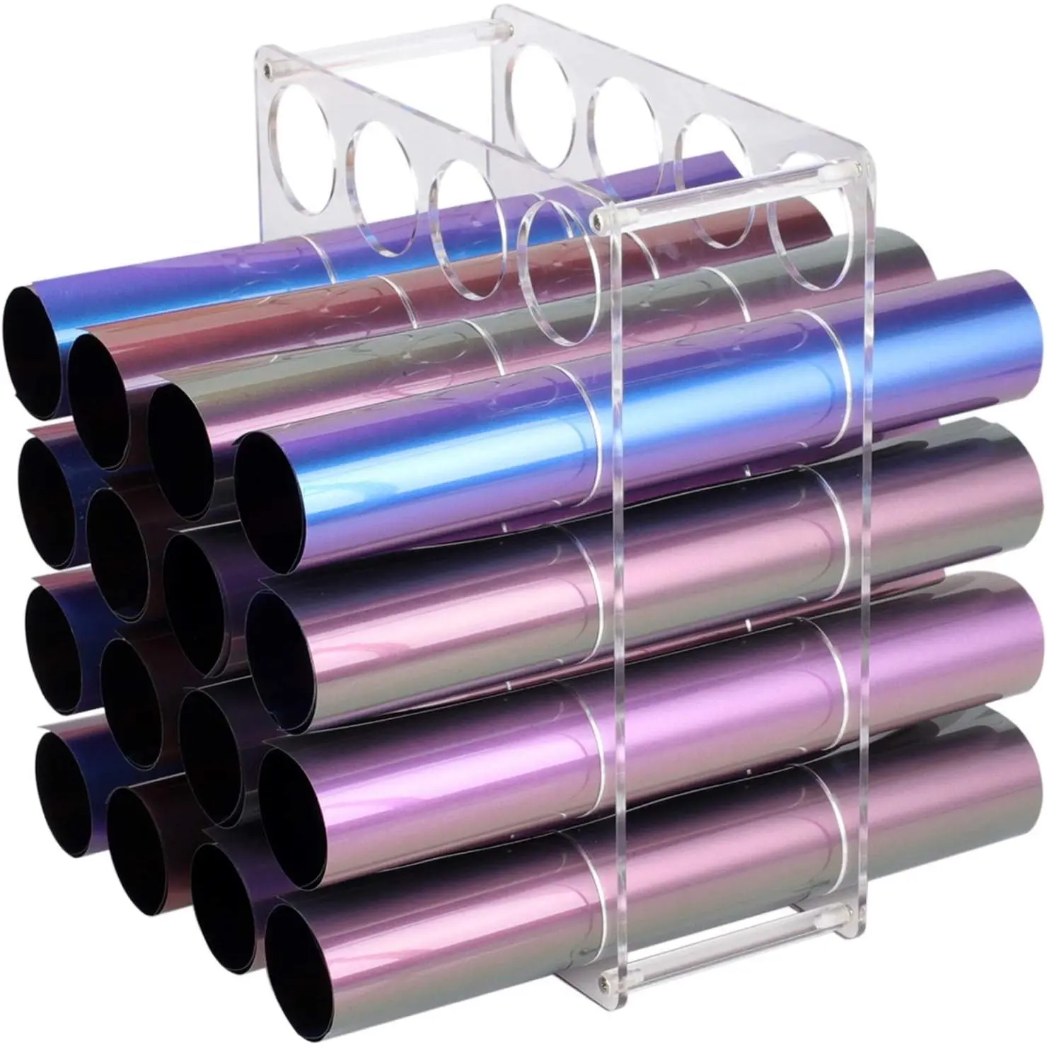 Vinyl Roll Storage 20-Holes Vinyl Storage Rack for Craft Room Vinyl Roll Holder for up to 20 Vinyl Rolls,  Material