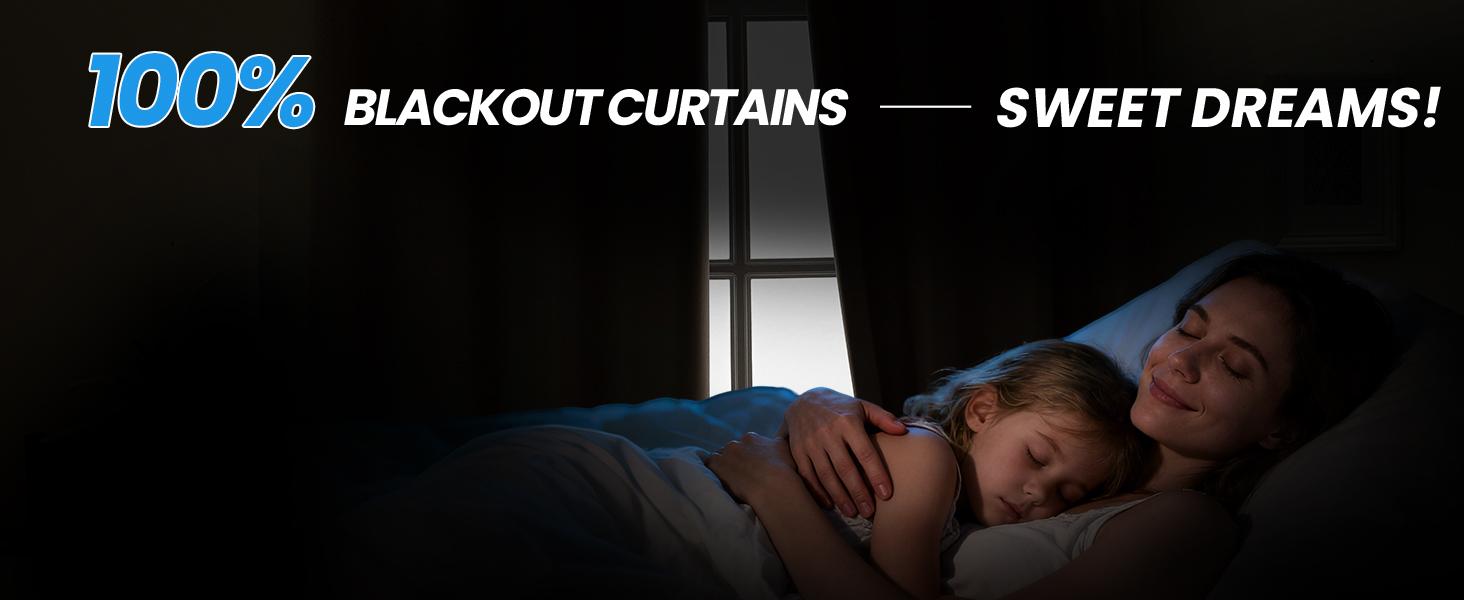 100% Blackout Curtains for Bedroom, Black Out Curtains 96 Inch Long, Room Darkening Curtains for Living Room, Long Grommets Drapes, Thermal Curtains(2 Panels, Beige)